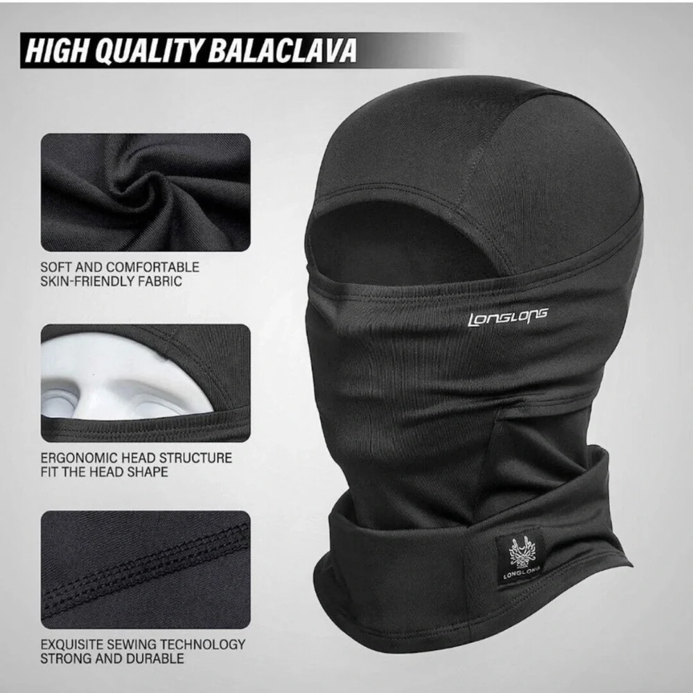 🆕LONGLONG Balaclava Moisture Wicking Full Face Ski Mask Windproof Warm Men